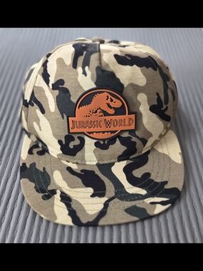 Jurassic World Camo Snapback Hat - Tan & Black One Size
